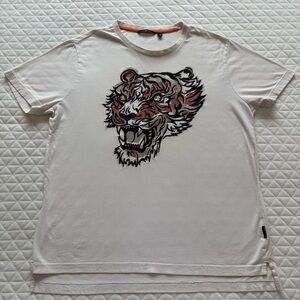 Vintage Sean John Shirt Size XL Tiger Print Sean John Designer White T Shirt